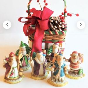 Santa Through the Years 6 piece porcelain collection